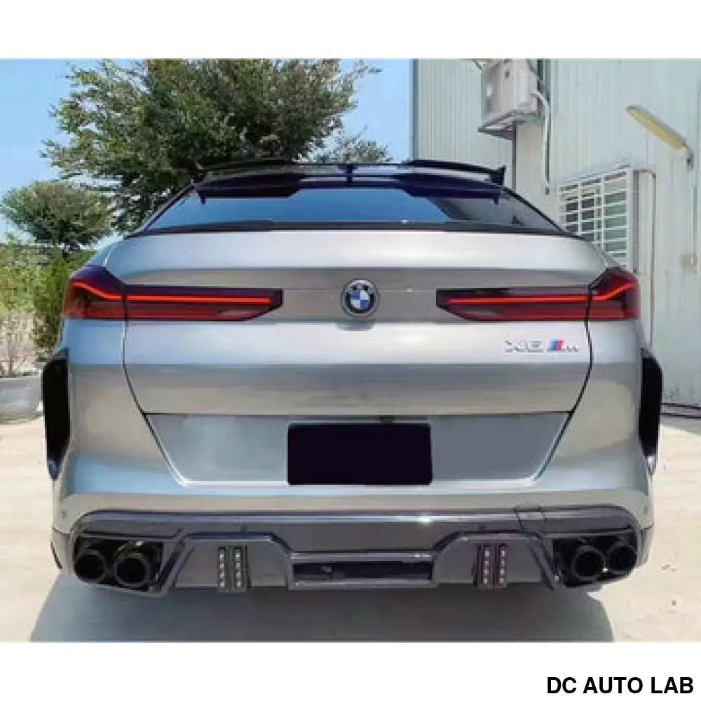 2019-2023 BMW X6M Carbon Fiber LD Style Rear Diffuser with LED Lights | F96 - Auto Parts
