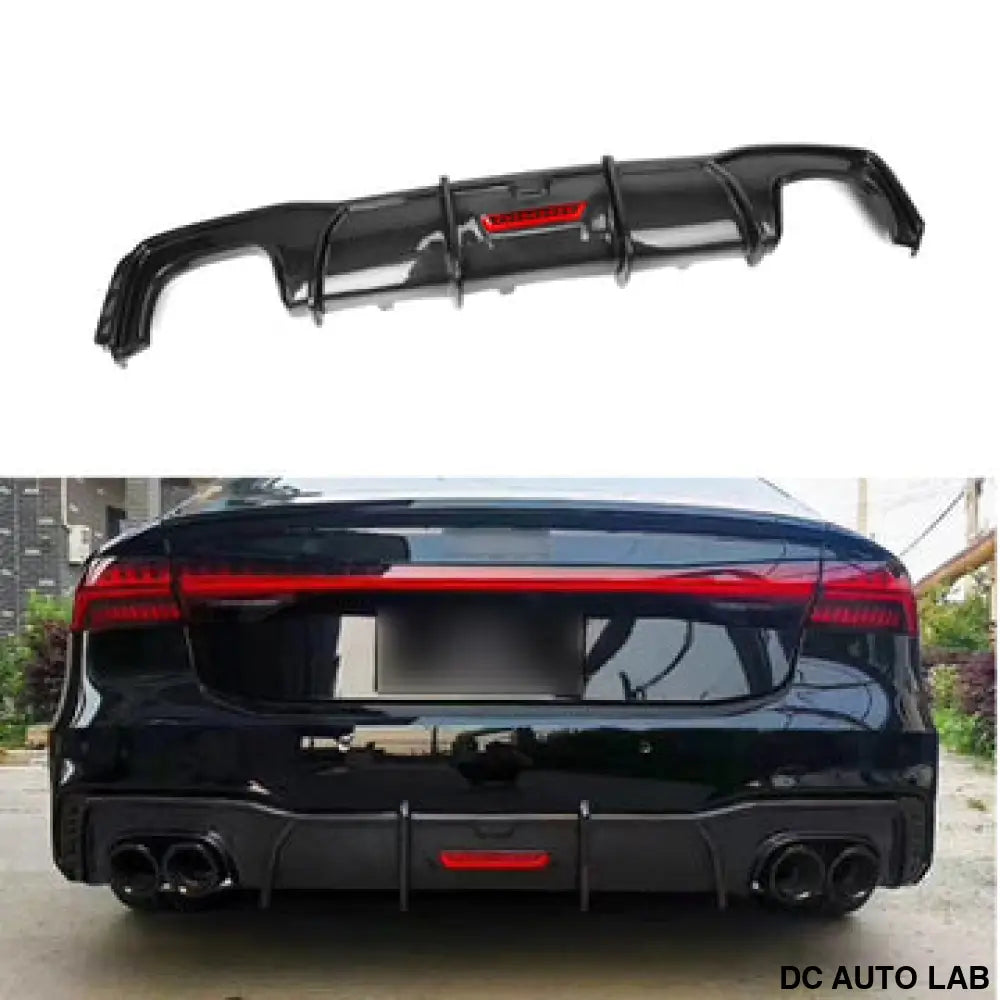 2019+ Audi A7/S7 Carbon Fiber KB Style Diffuser with LED Brake Light | C8 A7/S7 - Auto Parts