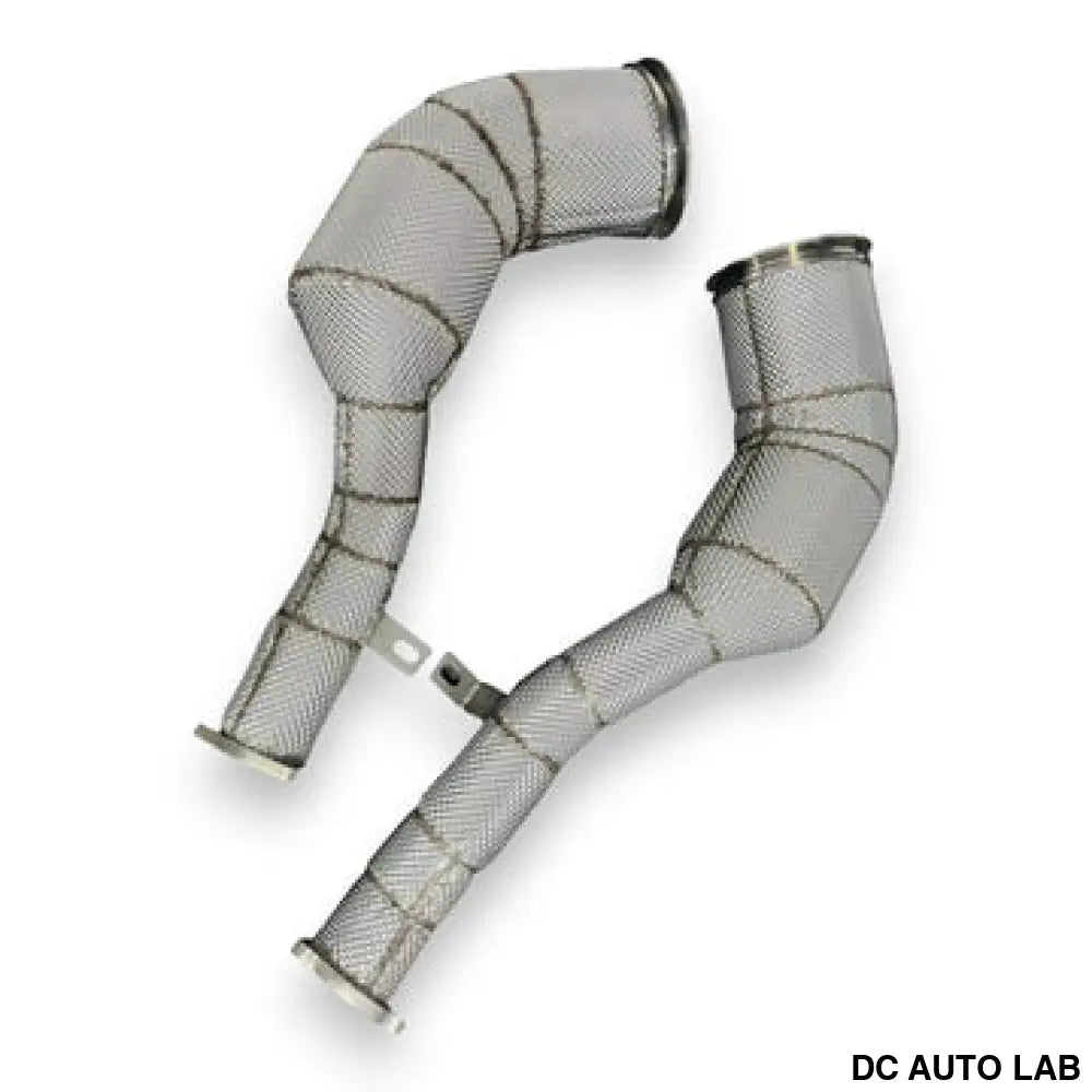 2019+ Audi S6/S7 Downpipes | C8 S6/S7 - Yes Heat Shield / Racing Downpipe (No Cat) - Auto Parts
