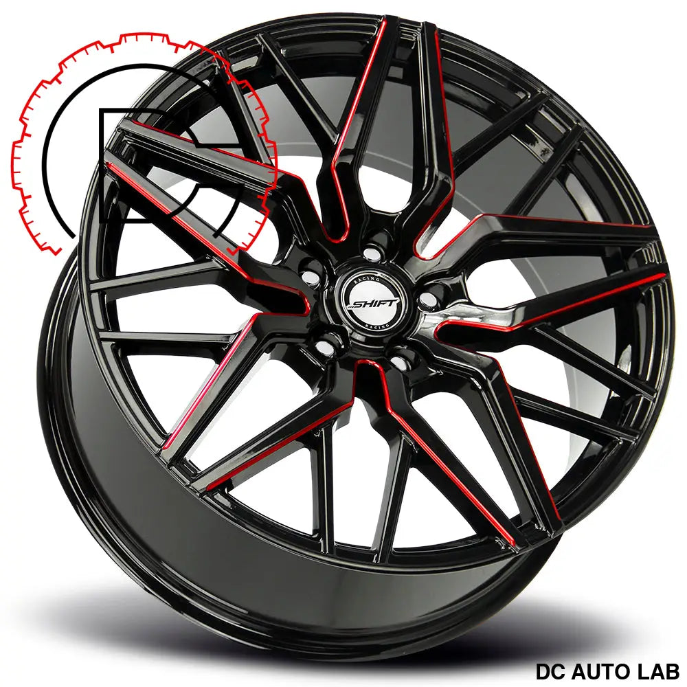 Spring Gloss Black Candy Red Milled - Automotive Wheel