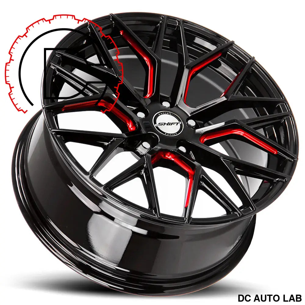 Spring Gloss Black Candy Red Milled - Automotive Wheel